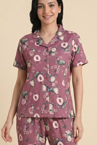 Zivame Buttersoft Fruity Collection Knit Poly Pyjama Set - Mesa Rose — thumbnail 5